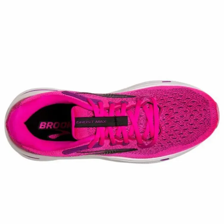 Brooks Women's Ghost Max Running Shoe - Pink Glo/Purple/Black 1203951B628