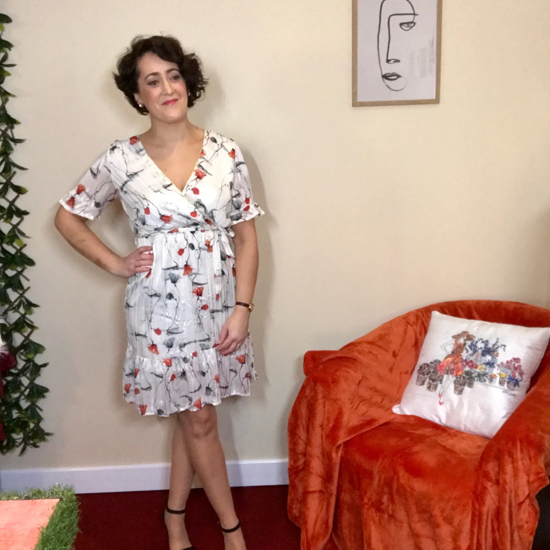 Carrie White Print Dress