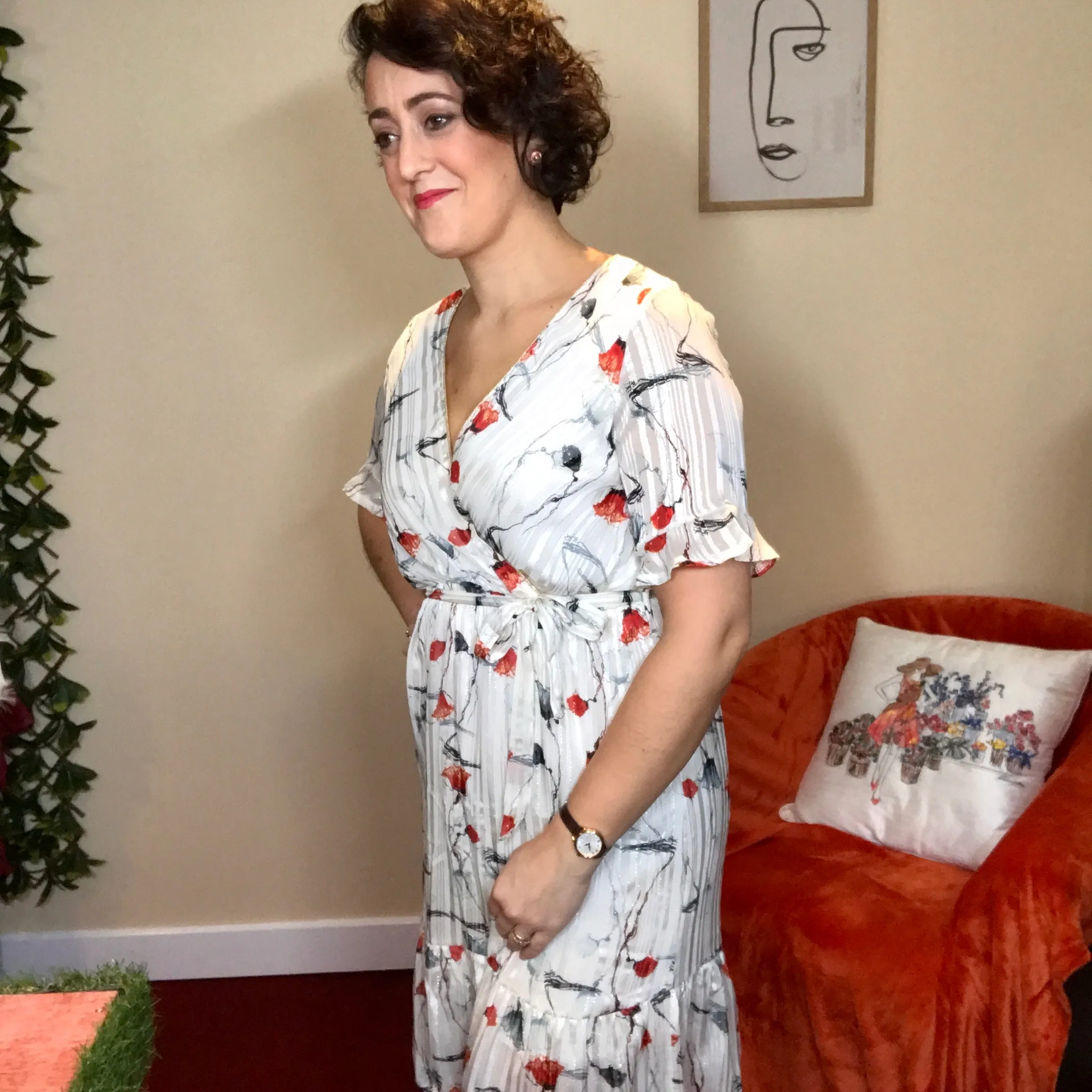 Carrie White Print Dress