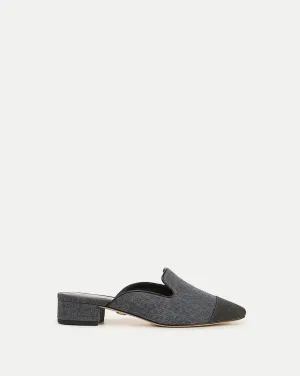 Cecile Denim Cap-Toe Mule