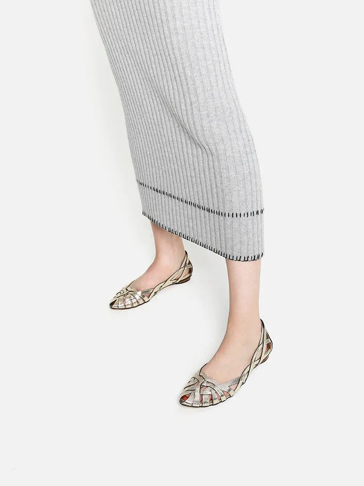 Celina Embossed Weaved Flats