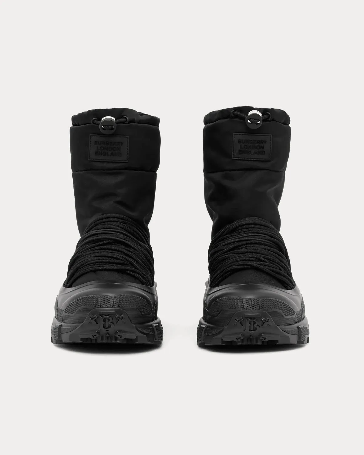 Cord Detail ECONYL® Snow Boots Black High Top Sneakers