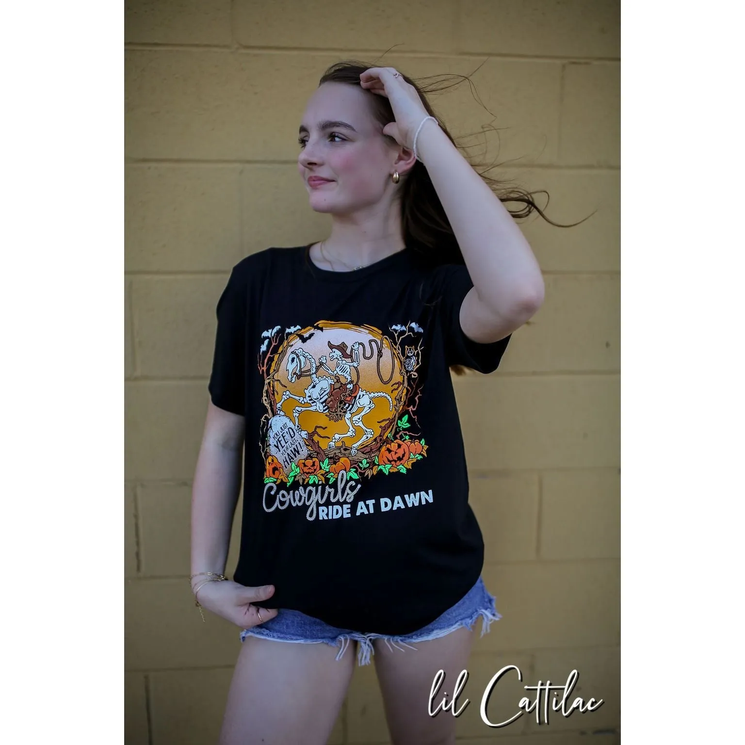 Cowgirls Ride at Dawn - Halloween Tee