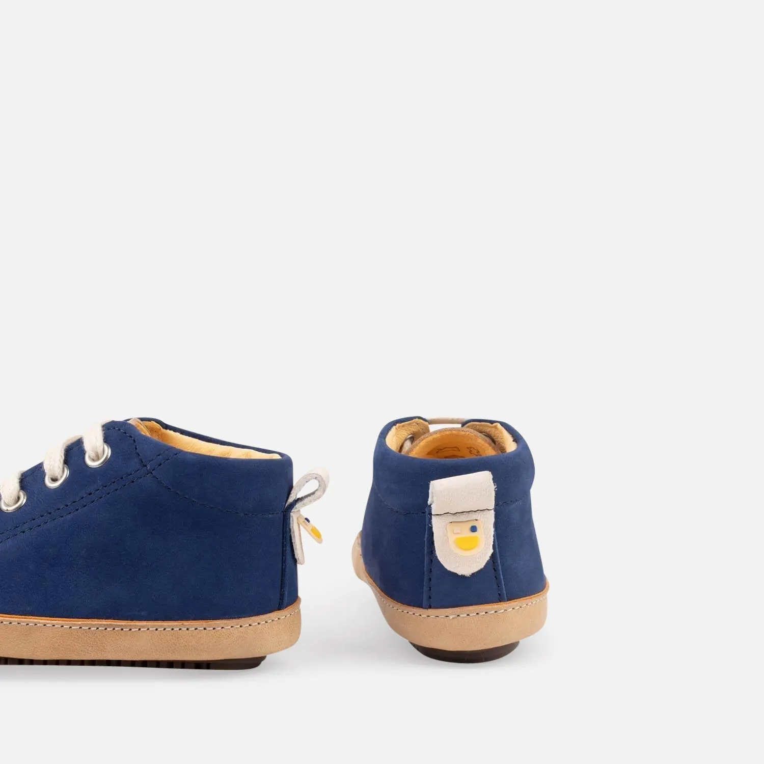 Cream/Blue Sneaker Booties