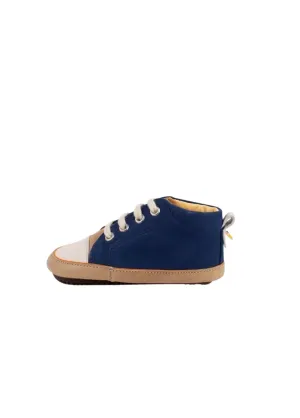 Cream/Blue Sneaker Booties