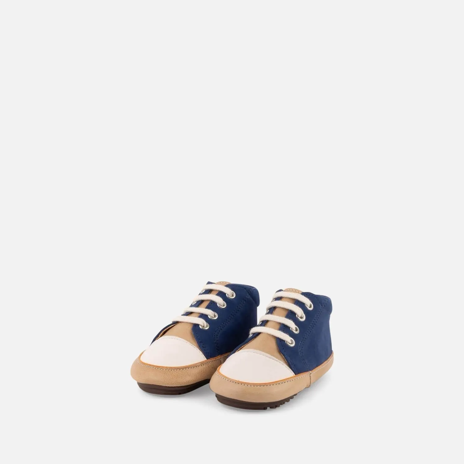 Cream/Blue Sneaker Booties