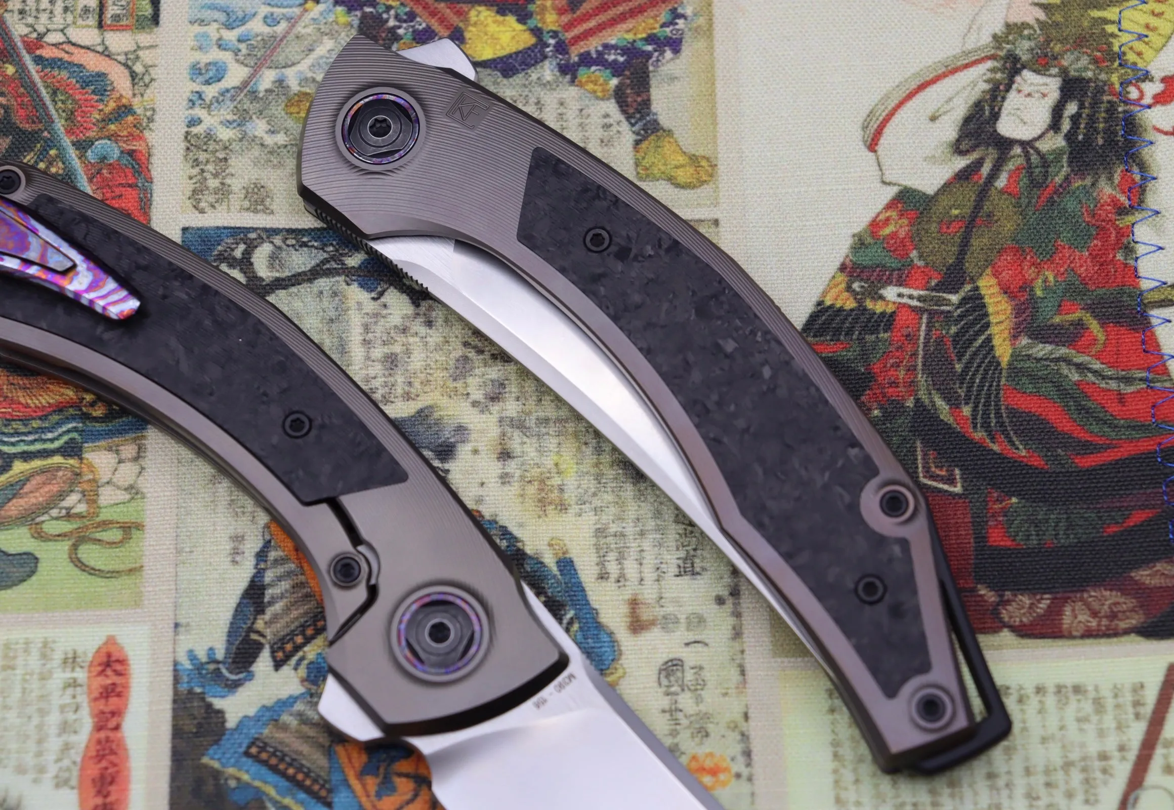 Custom Knife Factory Ablya w/ Bronze Titanium/Carbon Fiber/Zircuti & M390