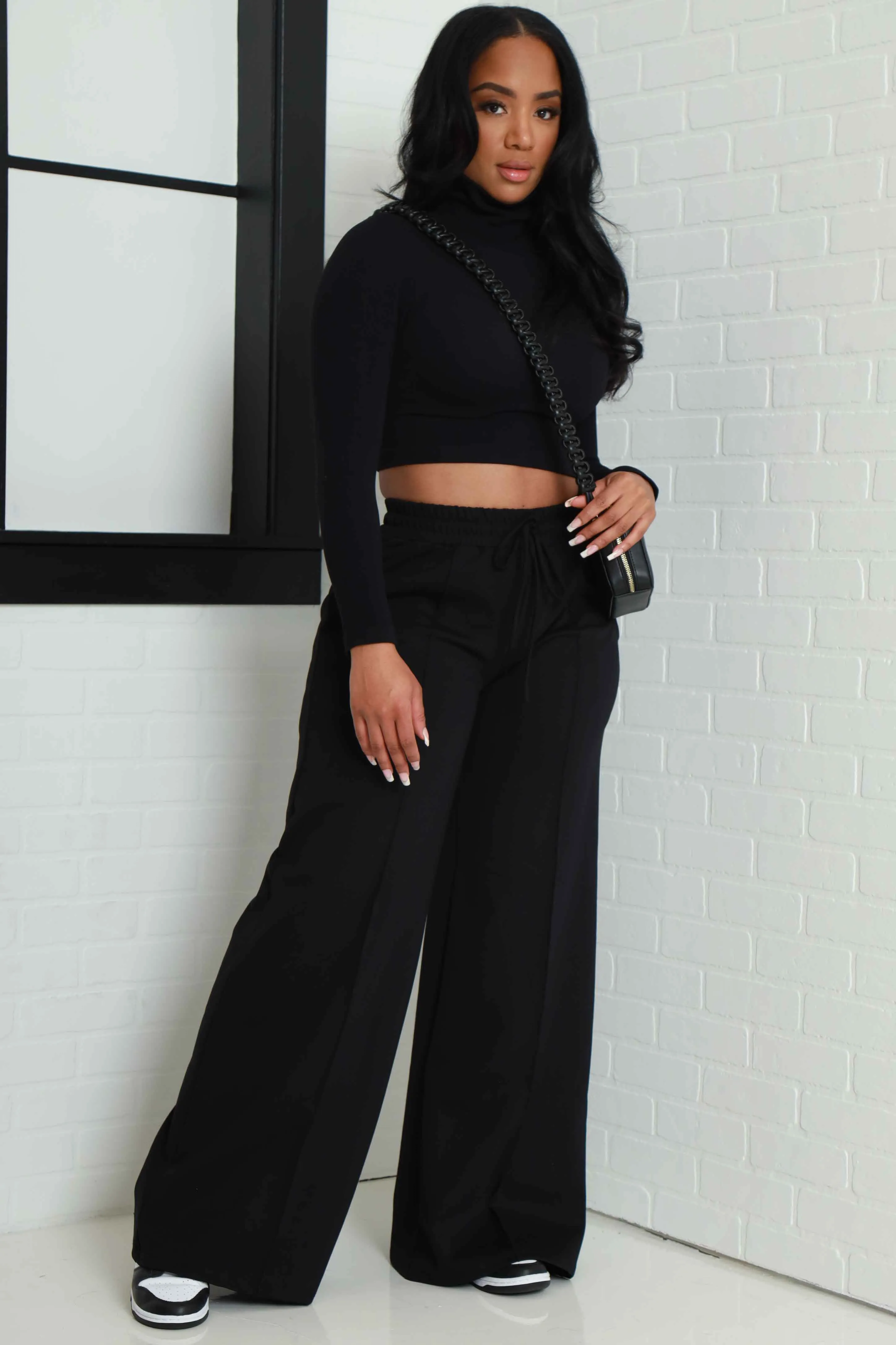 Day Off Wide Flare Pants - Black