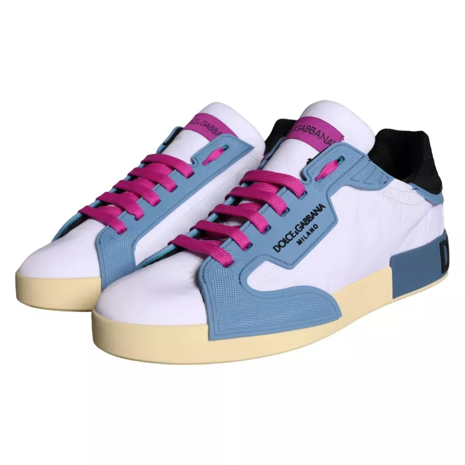 Dolce & Gabbana Multicolor Leather Low Top Men's Sneakers