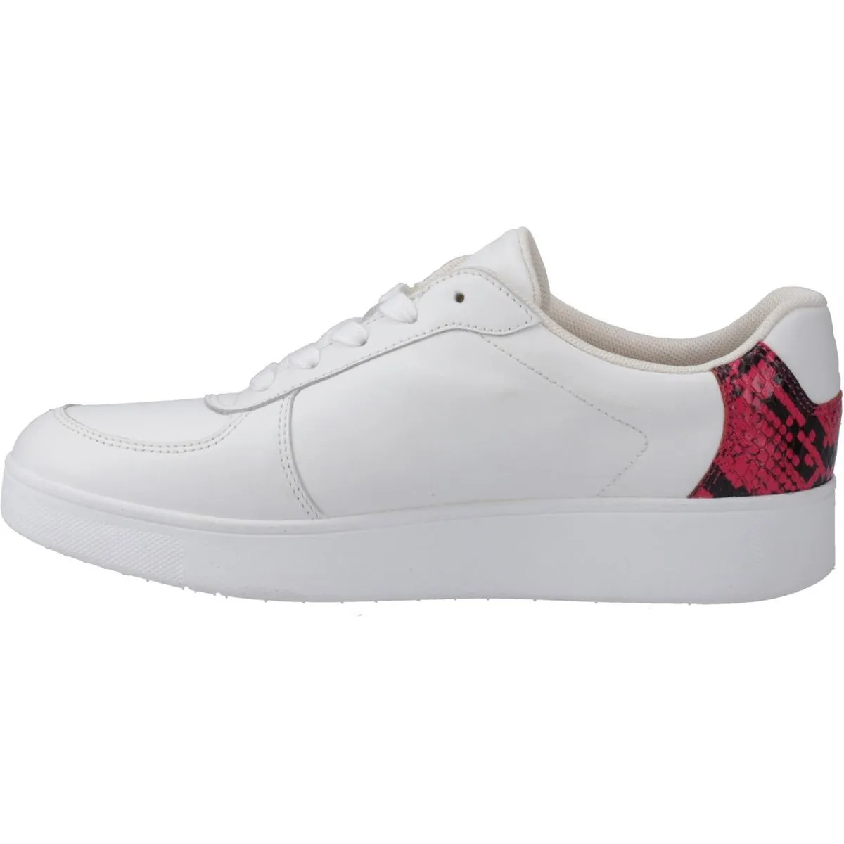 Fitflop Rally Snakeprint-Backtab Sneakers Urban White/Wild Raspberry