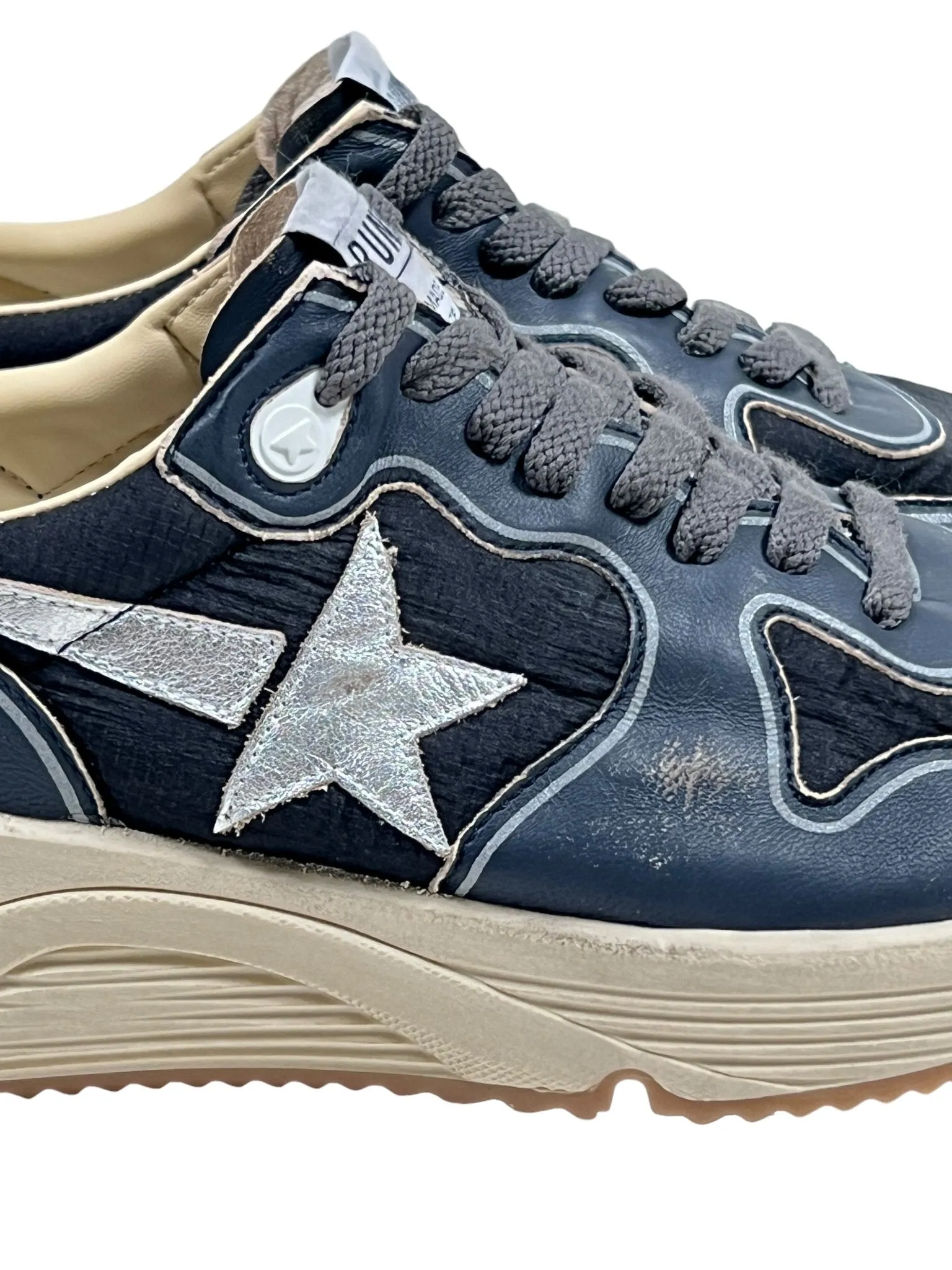 Golden Goose GMF00126 Running Sole Dk Blu/Black/Slv/Wht