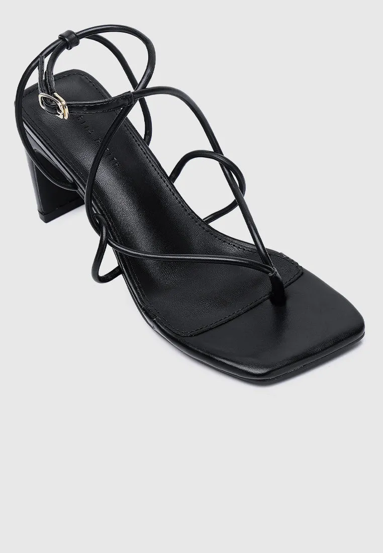 Hania Strappy Heels (Black)