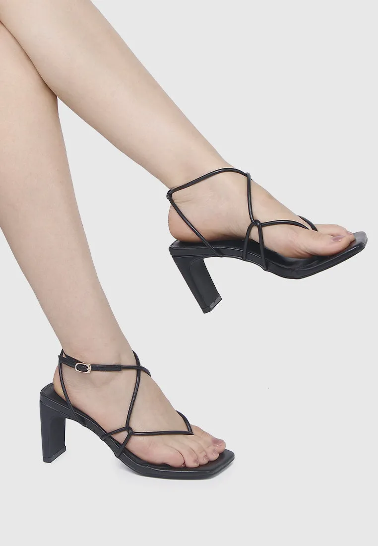 Hania Strappy Heels (Black)