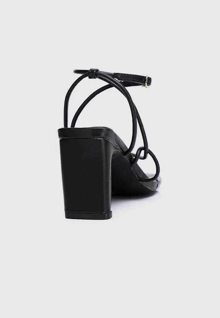 Hania Strappy Heels (Black)