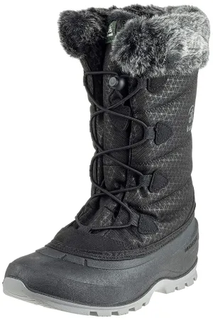 KAMIK MOMENTUM-3 Black Snow Seam-Sealed Waterproof Plush Faux-Fur Collar Boots