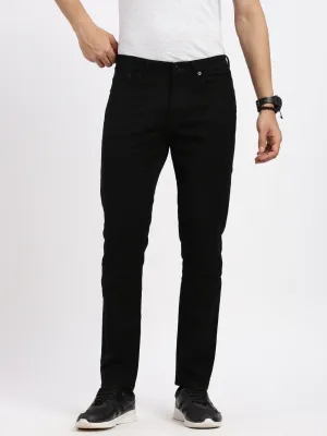 Men Black Comfort Low-Rise Acid Wash Stretchable Jeans