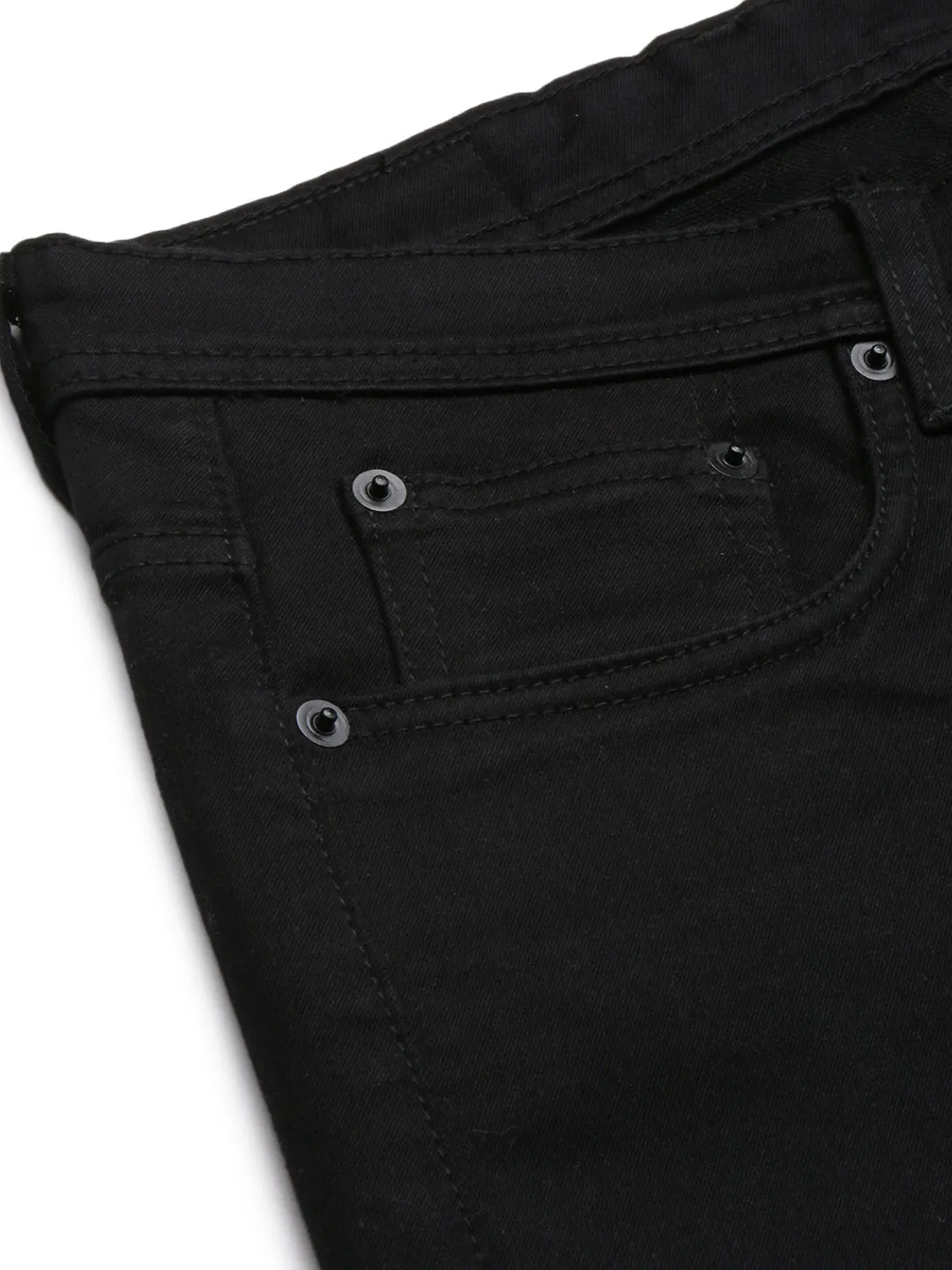 Men Black Comfort Low-Rise Acid Wash Stretchable Jeans