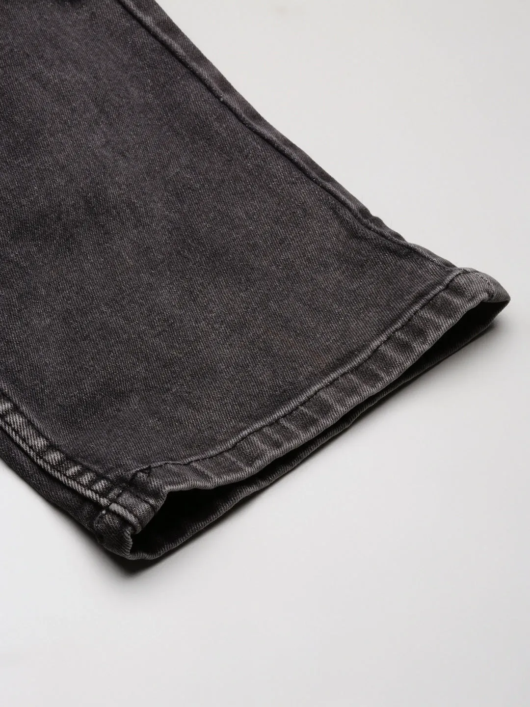 Men Grey Solid Straight Fit Stretchable Jeans
