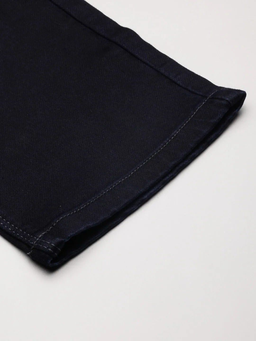 Men Navy Blue Comfort Straight Fit Low-Rise Acid Wash Stretchable Jeans