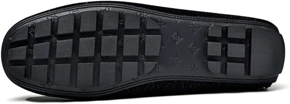 Men's Loafers Round Toe Shiny Vegan Leather Anti-Slip Resistant Flat Heel Outdoor Casual Slip On