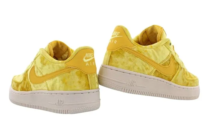 NIKE AIR FORCE 1 LV8 MINERAL GOLD LIMITED EDITION VELVET SNEAKERS