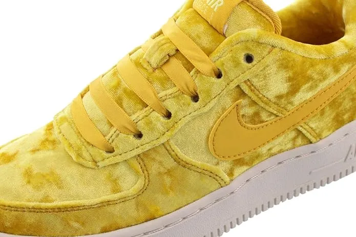NIKE AIR FORCE 1 LV8 MINERAL GOLD LIMITED EDITION VELVET SNEAKERS
