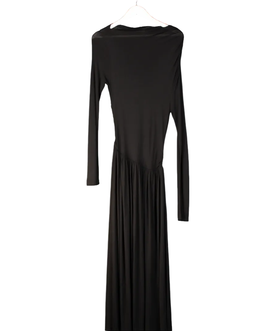 NINETY PERCENT Black Romy Draped Maxi Dress UK S