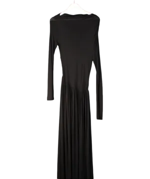 NINETY PERCENT Black Romy Draped Maxi Dress UK S