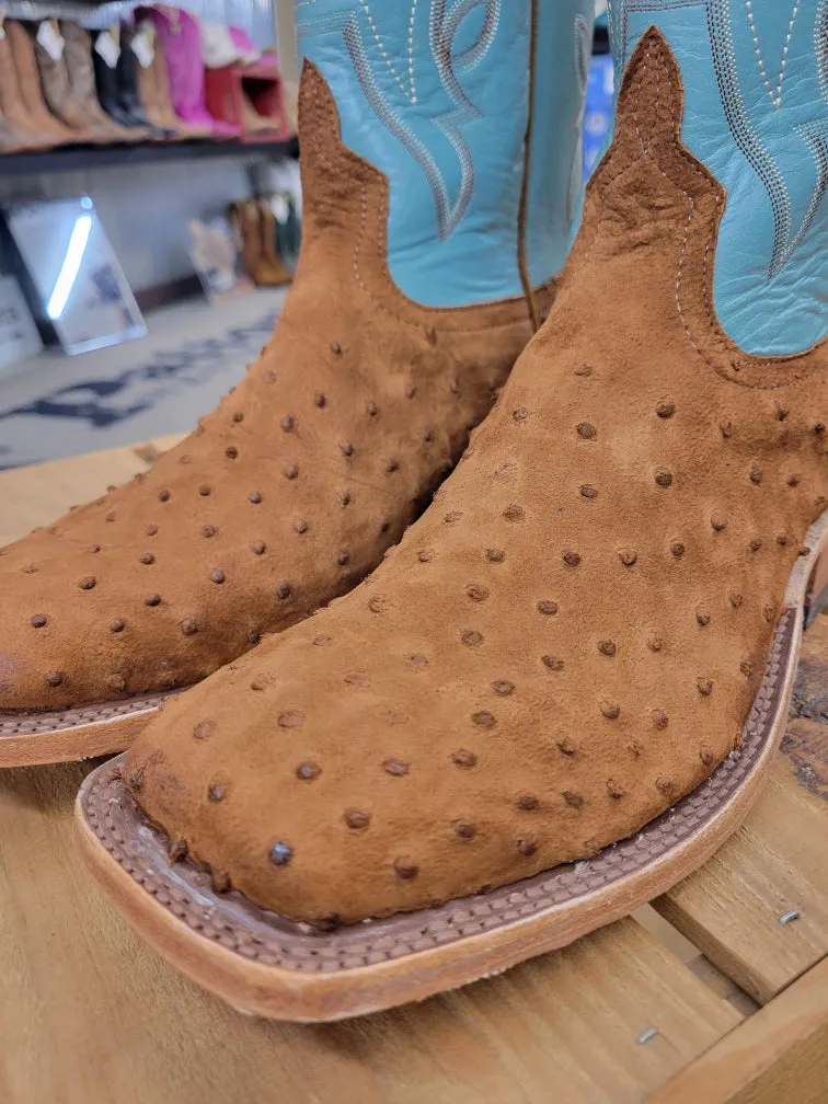 PATTON'S ANDERSON BEAN EXCLUSIVE "THE CHARLIE" BRANDY SUEDE FULL QUILL BOOTS
