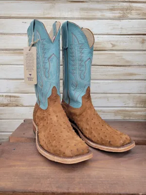 PATTON'S ANDERSON BEAN EXCLUSIVE "THE CHARLIE" BRANDY SUEDE FULL QUILL BOOTS