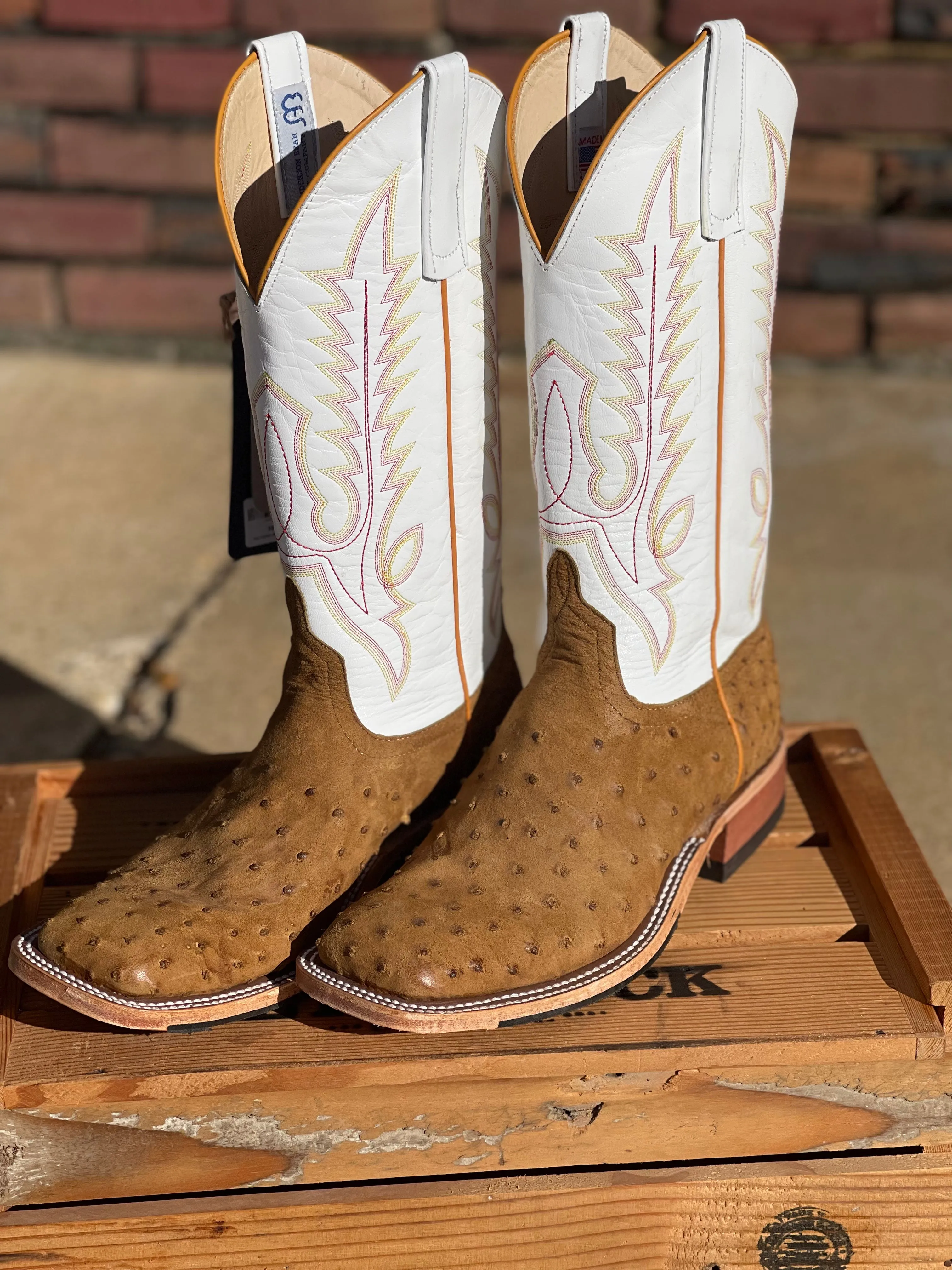 PATTON'S ANDERSON BEAN EXCLUSIVE "THE PATRICK" ANT SADDLE WW OSTRICH BOOTS