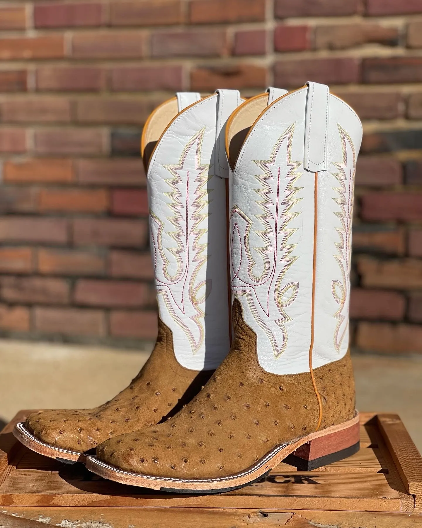 PATTON'S ANDERSON BEAN EXCLUSIVE "THE PATRICK" ANT SADDLE WW OSTRICH BOOTS