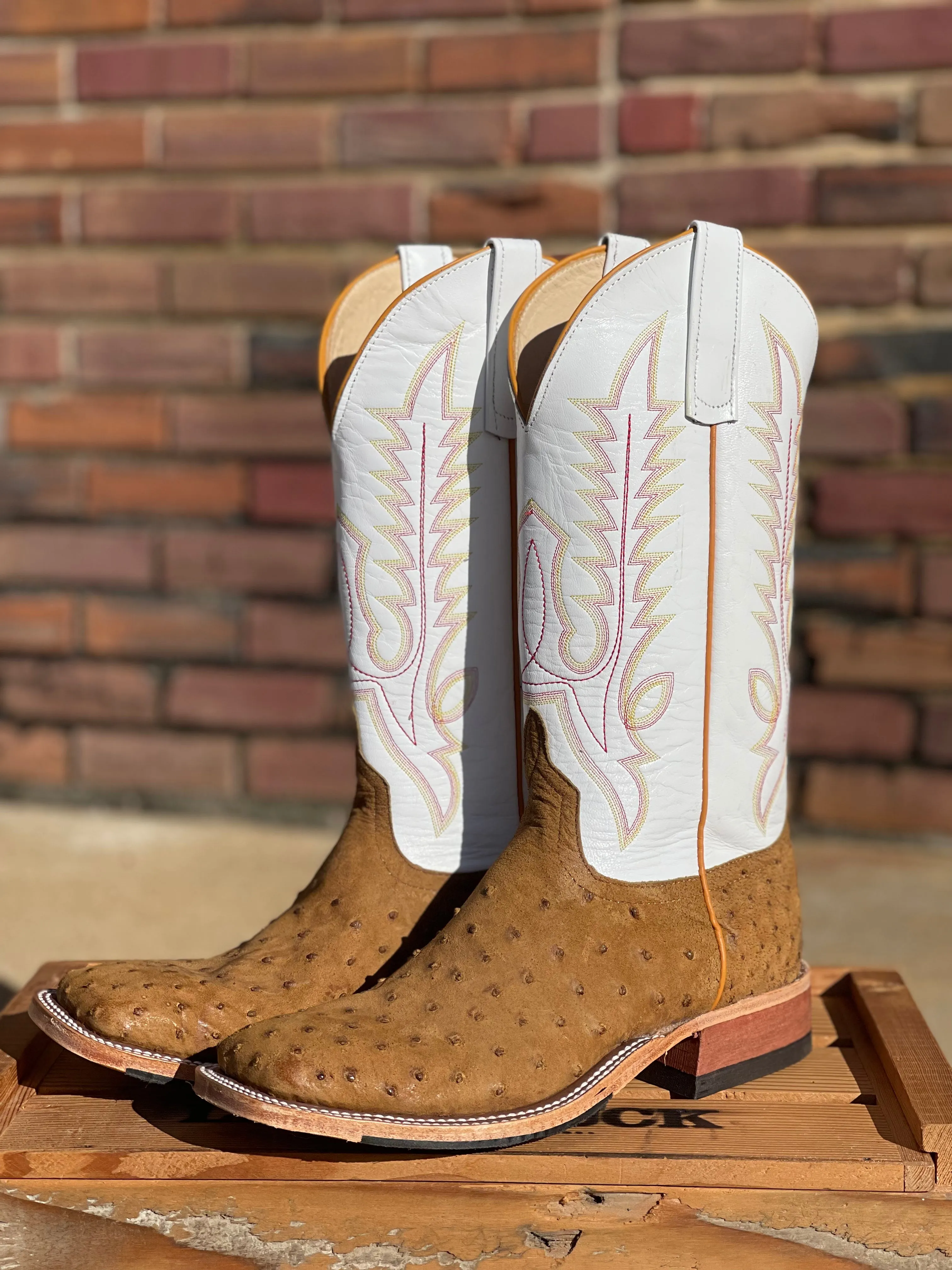 PATTON'S ANDERSON BEAN EXCLUSIVE "THE PATRICK" ANT SADDLE WW OSTRICH BOOTS