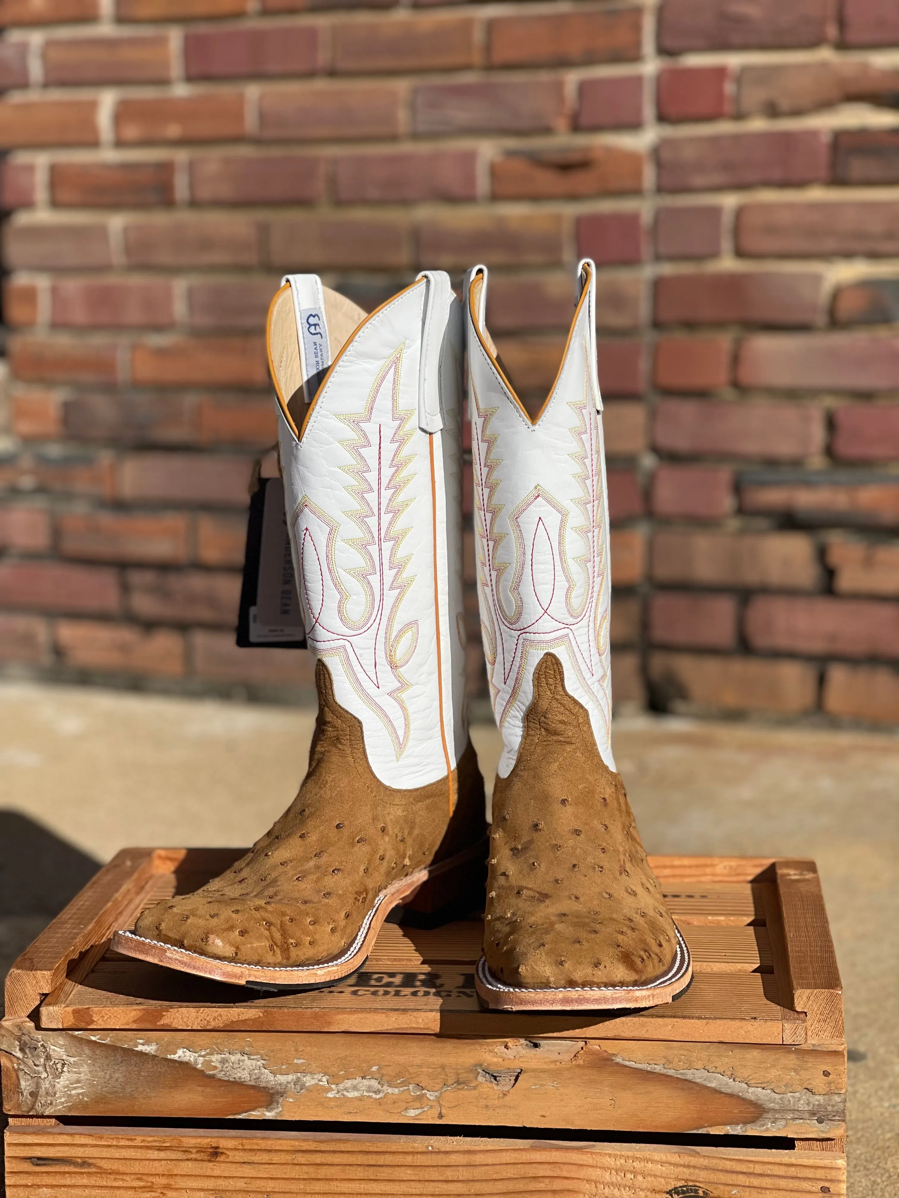 PATTON'S ANDERSON BEAN EXCLUSIVE "THE PATRICK" ANT SADDLE WW OSTRICH BOOTS