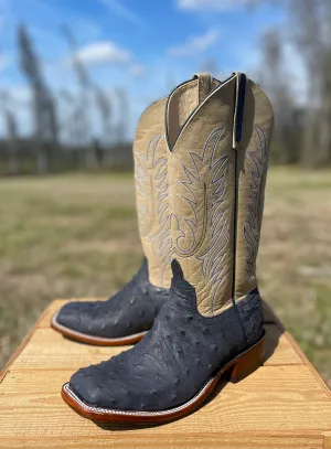 PATTON'S ANDERSON BEAN EXCLUSIVE "THE ROBERT" DEEP NAVY WW FULL QUILL BOOTS