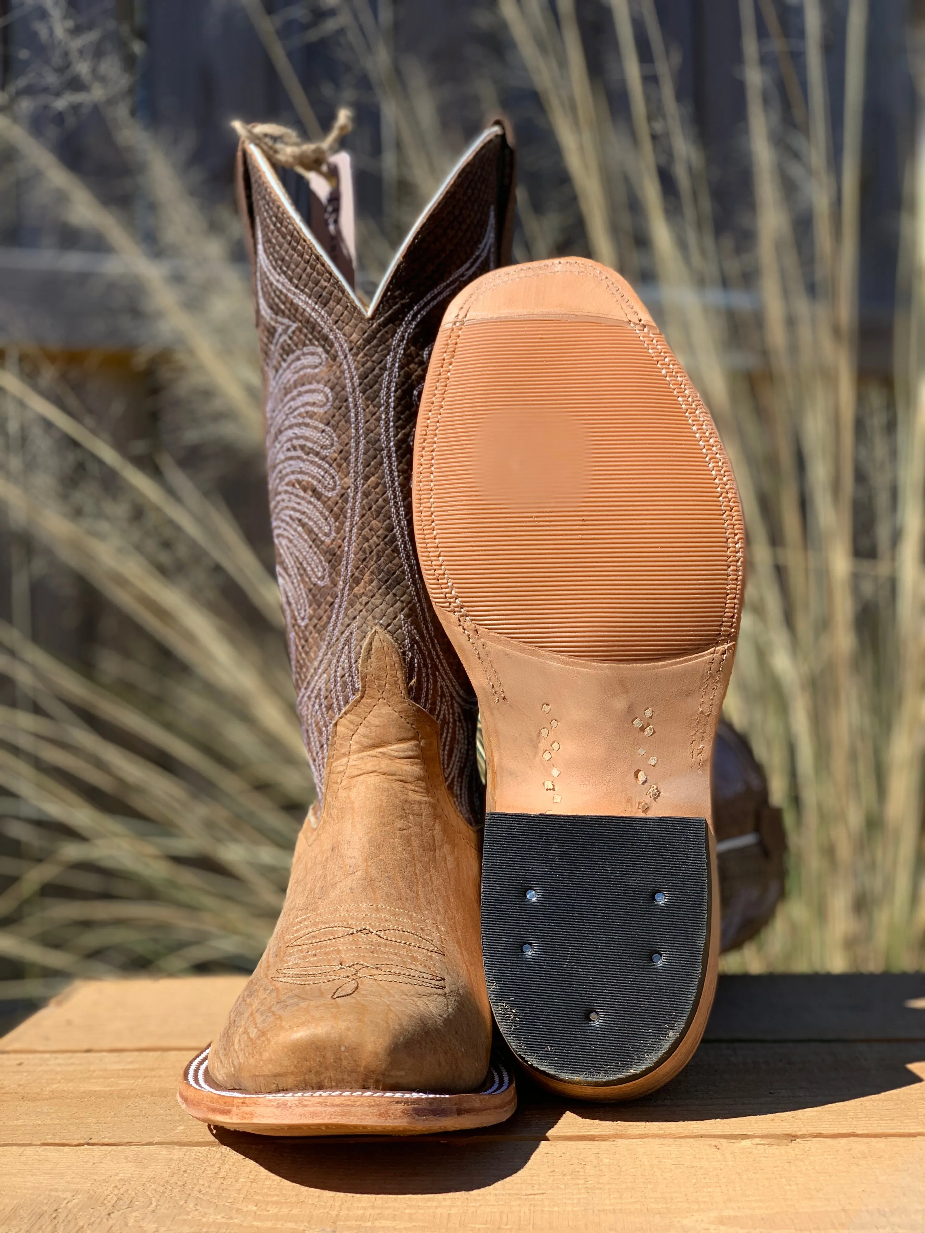 PATTON'S ANDERSON BEAN EXCLUSIVE "THE THOMAS" DISTRESSED AMERICAN BISON BOOTS
