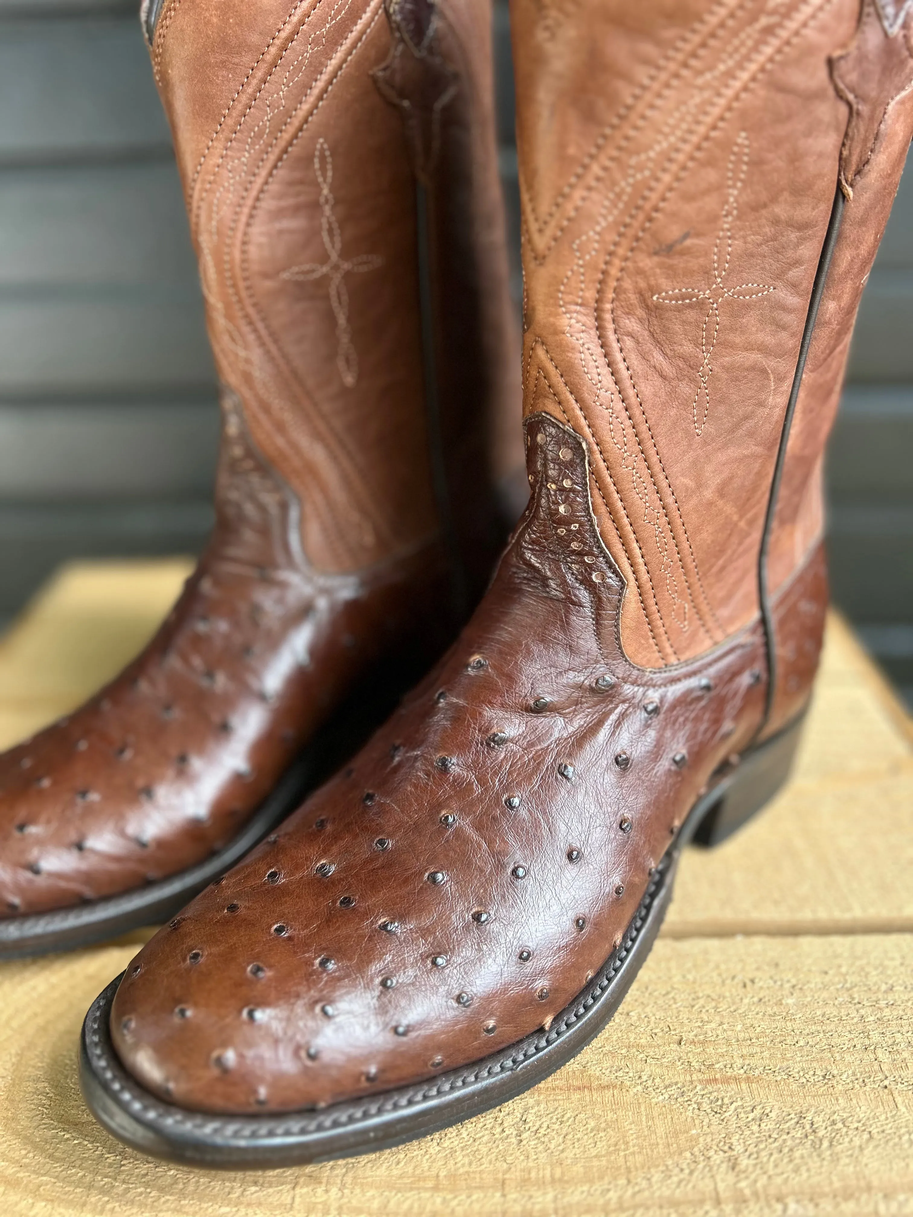 PATTON'S EXCLUSIVE RIOS OF MERCEDES CAFE` AMERICANO FULL QUILL BOOTS