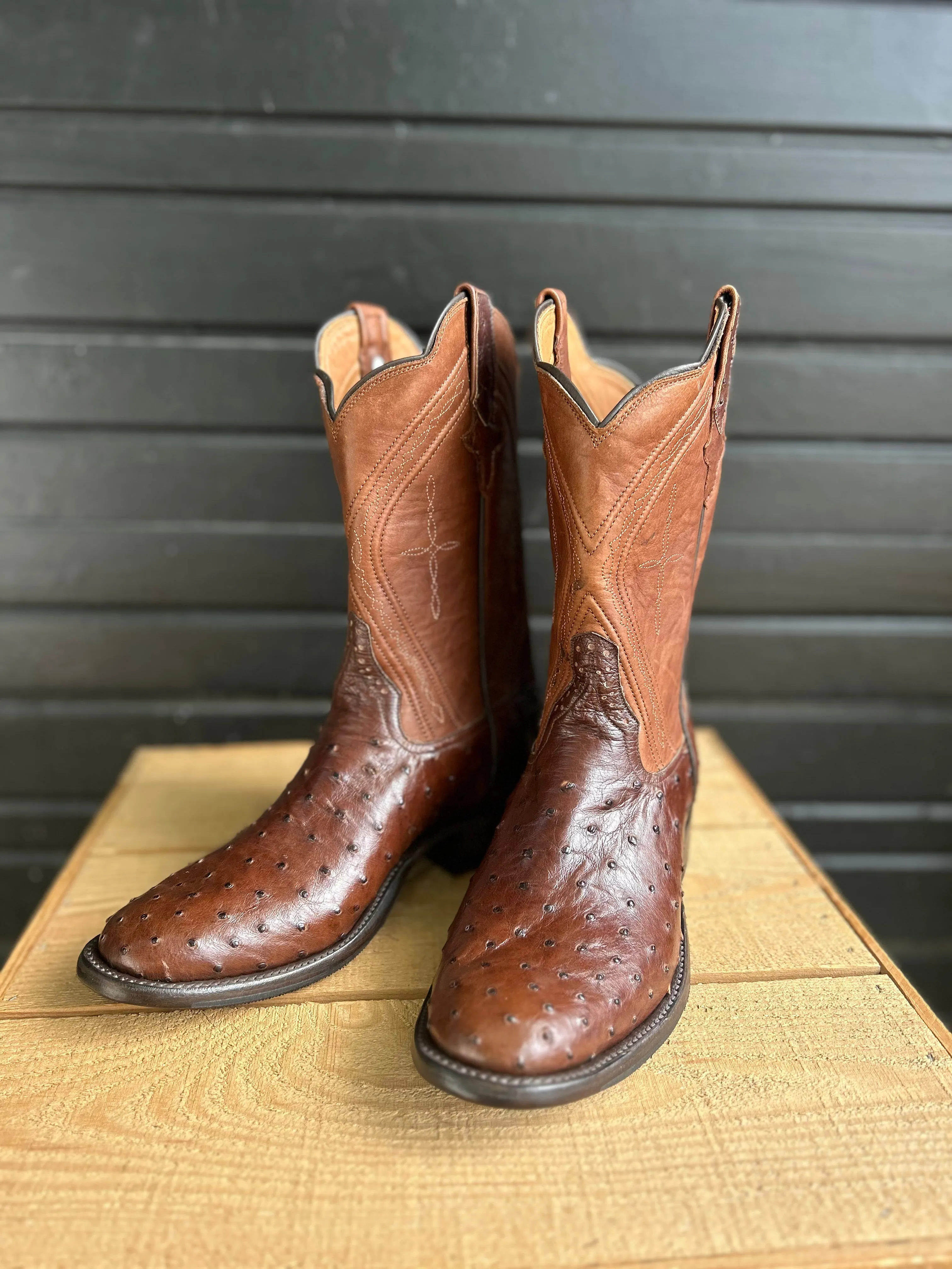PATTON'S EXCLUSIVE RIOS OF MERCEDES CAFE` AMERICANO FULL QUILL BOOTS