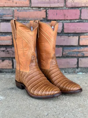 PATTON'S EXCLUSIVE RIOS OF MERCEDES TAN CAIMAN BELLY BOOTS