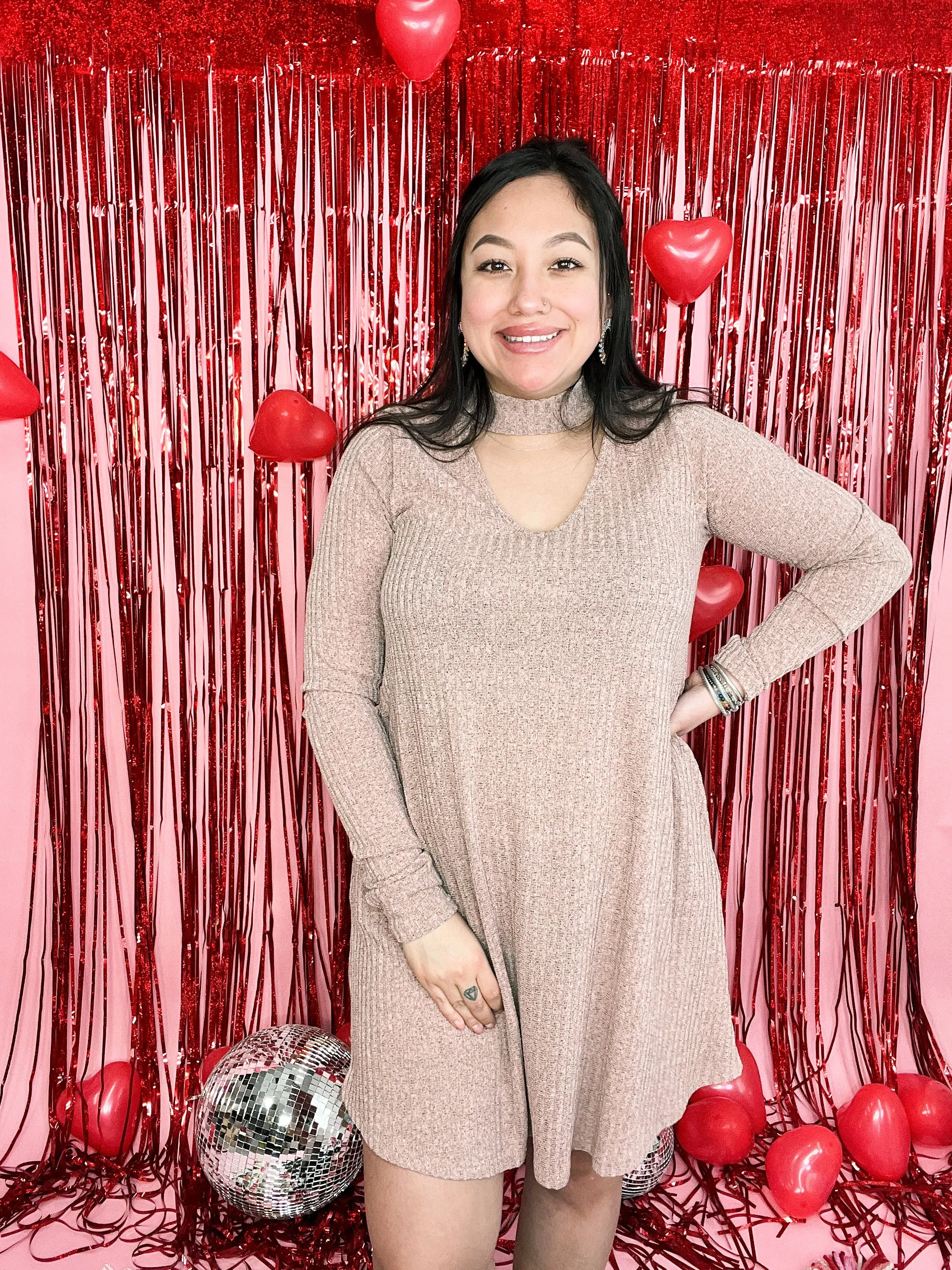 Relax Away Knit Ribbed Mauve Dress