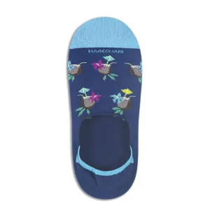 Royal Blue Hawaiian Cocktail Motif Invisible Touch No-Show Socks - Marcoliani