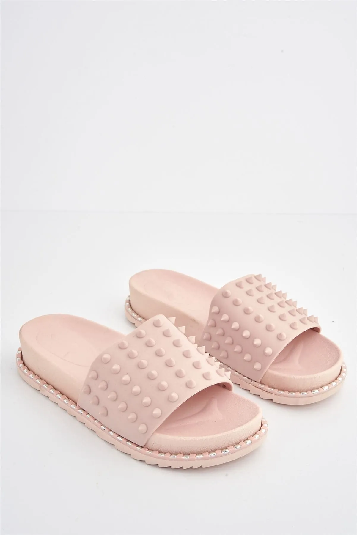 Stealth Studded Slider in Pink