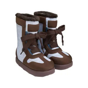 Stuffed Strap Bread Snow Boots In Denim
