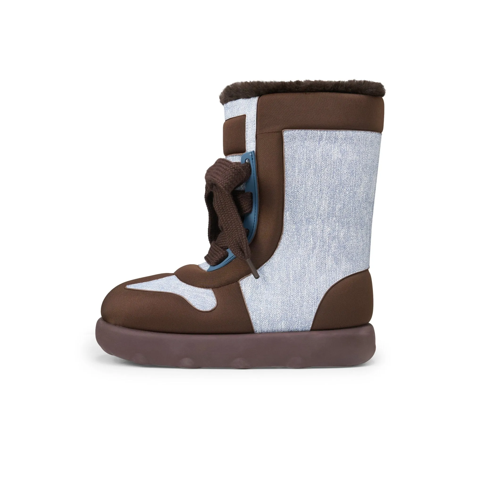 Stuffed Strap Bread Snow Boots In Denim