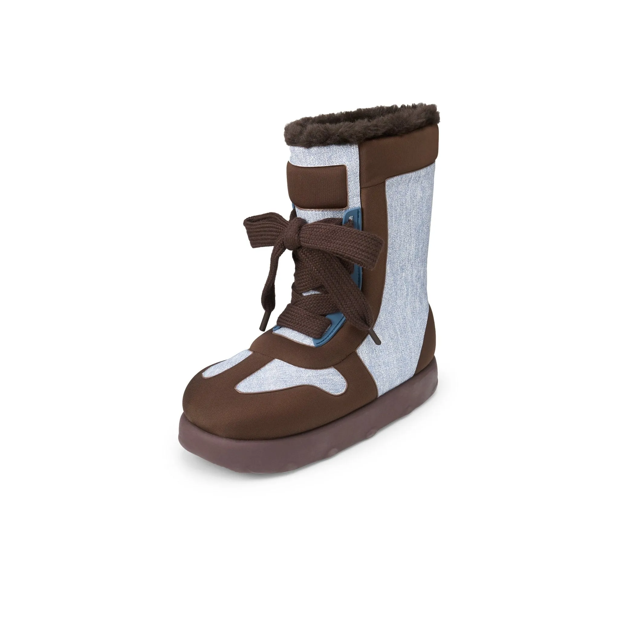 Stuffed Strap Bread Snow Boots In Denim
