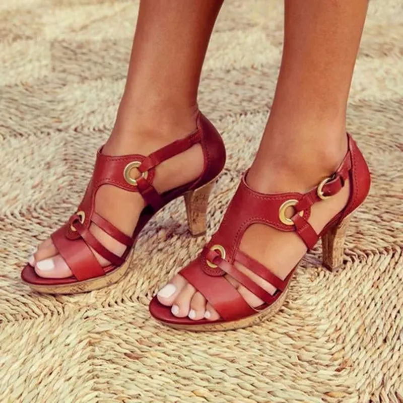 tinpuding fashion elegant buckle strap sandals