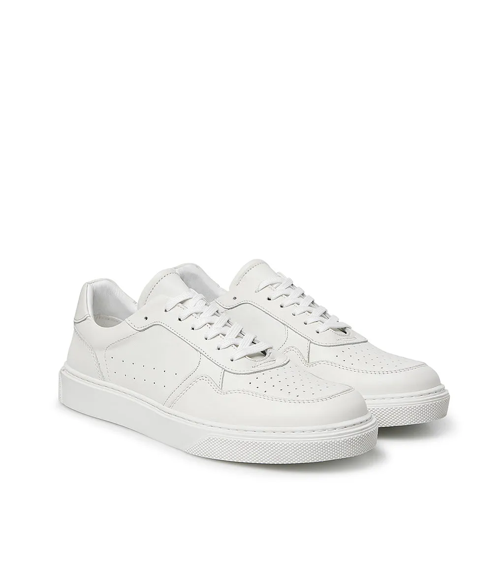 White leather and suede sneakers