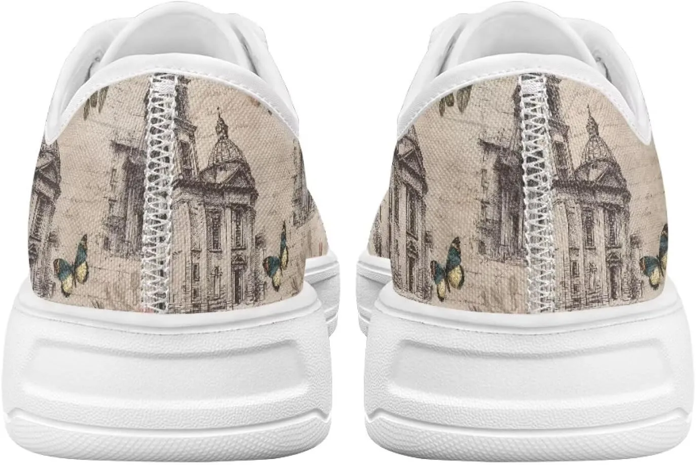 Womens Canvas Slip-On Shoes Lightweight Comfort Sneakers for Casual Wear Soft Cushioned Insole for Athletic Size 6-13.5 White Sole